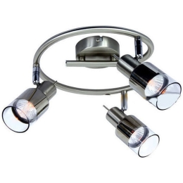 Φωτιστικό Οροφής - Σποτ MC6563G Ροζέτα 3ΧGU10 Platinum Nickel Aca Decor Μέταλλο,Γυαλί