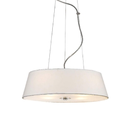 Φωτιστικό Οροφής Κρεμαστό DL607D Φ45CM 4XE27 Signac White Aca Decor Μέταλλο,Ύφασμα
