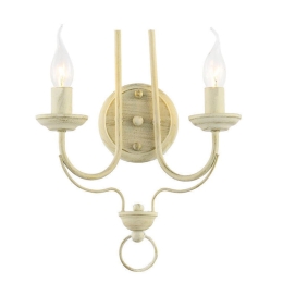 Φωτιστικό Τοίχου - Απλίκα DLA0432W 2XE14 19Χ14ΧΗ33,8cm Palmyra Antique White Aca Decor Μέταλλο