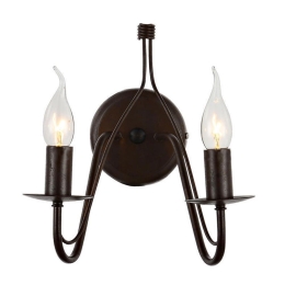 Φωτιστικό Τοίχου - Απλίκα DLA0012W 2XE14 28,5Χ22,5ΧΗ28cm Palmyra Brown Aca Decor Μέταλλο