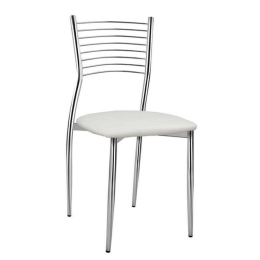 Καρέκλα Elvira HM0025.01 40x44x83 Με Κάθισμα Από White Pu Σετ 4τμχ Μέταλλο,Τεχνόδερμα
