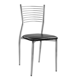 Καρέκλα Elvira HM0025.02 40x44x83 Με Κάθισμα Από Black Pu Σετ 4τμχ Μέταλλο,Τεχνόδερμα