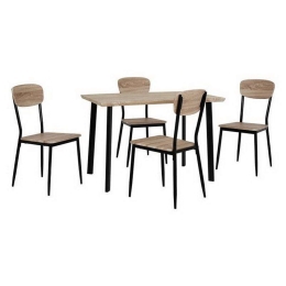 Σετ Τραπεζαρίας 5τμχ HM10342 Sonama-Μαύρο 110x70x75.5cm 4 Θέσεων