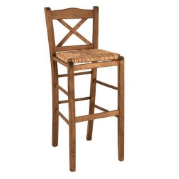 Σκαμπό HM10375.01 Καρυδί 41x42x105cm Ξύλο,Ψάθα