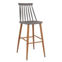 Σκαμπό Μπαρ Vanessa HM8459.10 Γκρι 43x49x107cm Σετ 2τμχ Μέταλλο,Πολυπροπυλένιο