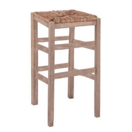 Σκαμπό Χωρίς Πλάτη HM10378.02 Φυσικό 35x35x80cm Ξύλο,Ψάθα