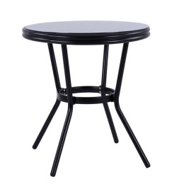 Τραπέζι Bamboo Look HM5532.02 Μαύρο Φ70cm