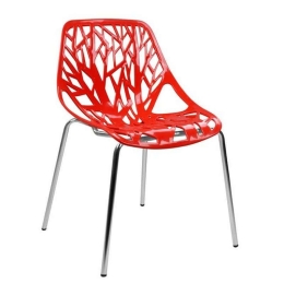 Καρέκλα Πολυπροπυλένιου Elsa 54x57x81 HM0023.14 Red Σετ 4τμχ Μέταλλο,Πολυπροπυλένιο