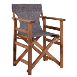 Καρέκλα Σκηνοθέτη Λήμνος Με Textilene 57x54x88,5 HM10368.10 Grey