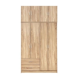 Ντουλάπα Με Πατάρι Και 2 Συρτάρια 120x42x241 HM11046.02 Sonama Τετράφυλλη