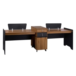 Γραφείο Επαγγελματικό Supreme 2 Ατομων Honey Oak - Grey 289X60X100 HM2350