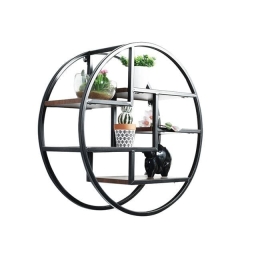 Ραφιέρα Τοίχου Quinn Black-Brown Φ60X24 HM8612