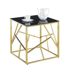 Βοηθητικό Τραπεζάκι Jana Black-Gold 55X55X55 HM8619.01