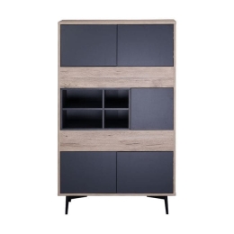 Βιβλιοθήκη Margarit HM8678 Black-Natural 78x39x130Υ εκ.