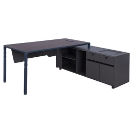 Γραφείο Δεξιά Γωνία HM2093R Grey & Wenge 183X160X76Υεκ.