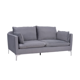 Καναπές 3Θέσιος Karen Grey HM3136.31 208x81x95 εκ. Βελούδο