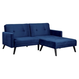 Καναπές Γωνία Κρεβάτι Livia HM3151.08 Blue Με Υποπόδιο 211X158X83Y εκ. Βελούδο