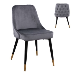 Καρέκλα Serenity HM8527.01 Grey 51Χ58Χ83Υ εκ. Σετ 2τμχ Βελούδο, Μέταλλο