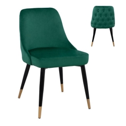 Καρέκλα Serenity HM8527.03 Dark Green 51Χ58Χ83Υ εκ. Σετ 2τμχ Βελούδο, Μέταλλο