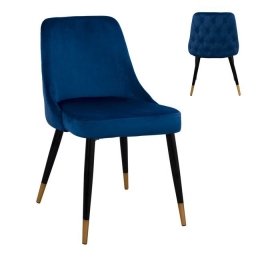 Καρέκλα Serenity HM8527.08 Blue 51Χ58Χ83Υ εκ. Σετ 2τμχ Βελούδο, Μέταλλο