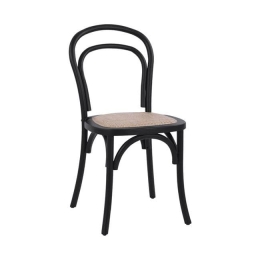 Καρέκλα Βιέννης Aliyah Black HM8644.02 45x54x89 εκ. Ξύλο,Ψάθα