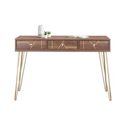 Κονσόλα Kaitlyn HM8653 Wallnut 120x55x79Υ εκ. Μελαμίνη,Μέταλλο