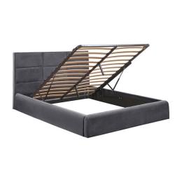 Κρεβάτι Briley Grey Με Αποθηκευτικό Χώρο 160x200 HM583.01 Διπλό Βελούδο