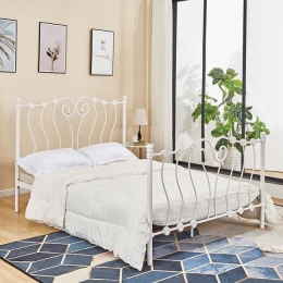 Κρεβάτι HM587.02 150x200 White Διπλό Μέταλλο