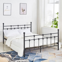 Κρεβάτι 150Χ200 Black HM575.01 Διπλό Μέταλλο