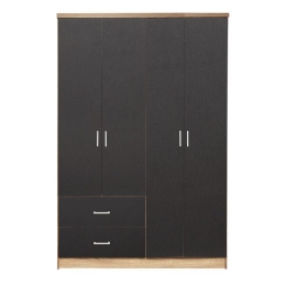 Ντουλάπα Τετράφυλλη HM339.04 Sonama-Grey 120Χ42Χ181εκ. Τετράφυλλη Μελαμίνη