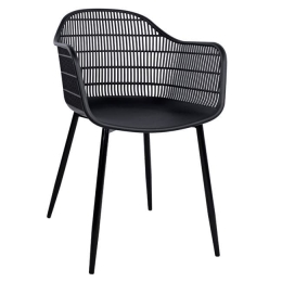 Πολυθρόνα Hadi Black 61x57x85Υ εκ. HM8511.02 Σετ 4τμχ Μέταλλο,Πολυπροπυλένιο