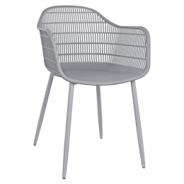Πολυθρόνα Hadi Grey 61x57x85Υ εκ. HM8511.10 Σετ 4τμχ Μέταλλο,Πολυπροπυλένιο