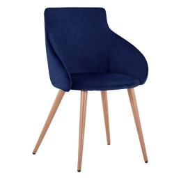Πολυθρόνα Ivy Blue HM8546.08 55x55x80Υ εκ. Σετ 2τμχ Βελούδο, Μέταλλο