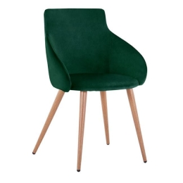 Πολυθρόνα Ivy Dark Green HM8546.03 55x55x80Υ εκ. Σετ 2τμχ Βελούδο, Μέταλλο