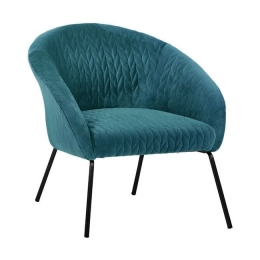 Πολυθρόνα Joyce HM8549.09 Turkuaz 80X76X75Y εκ. Βελούδο, Μέταλλο