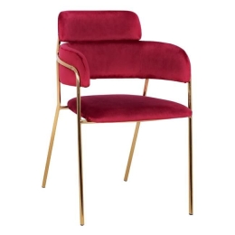 Πολυθρόνα Kelso HM8521.06 Bordo 55x53x80 εκ. Σετ 4τμχ Βελούδο, Μέταλλο