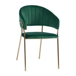 Πολυθρόνα Theodore HM8520.03 Dark Green-Gold 55Χ50Χ82Υ εκ. Σετ 2τμχ Βελούδο, Μέταλλο