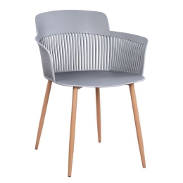 Πολυθρόνα Nena HM8514.10 Grey 61Χ52Χ80Υ εκ. Σετ 4τμχ Μέταλλο,Πολυπροπυλένιο