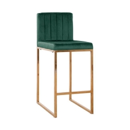 Σκαμπό Bar Piper Dark Green HM8525.03 40Χ49Χ96Υ εκ. Σετ 2τμχ Βελούδο, Μέταλλο