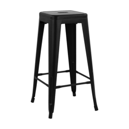 Σκαμπό Bar Melita Black 43x43x76,5Y εκ. HM8642.22 Μέταλλο