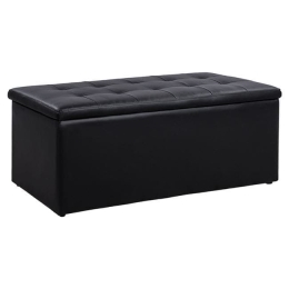 Σκαμπό Με Αποθηκευτικό Χώρο Triscube Black HM223.01 121x51.5x50Υ εκ. Τεχνόδερμα