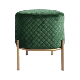 Σκαμπό Sinta HM8638.03 Dark Green 42x42x39Υ εκ. Βελούδο, Μέταλλο