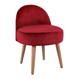 Σκαμπό Yasmine Red HM8395.06 47X43X63,5Υ εκ. Velvet, Wood