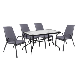 Τραπεζαρία Σετ 5Τμχ 120X70 HM10568.01 Grey 4 Θέσεων