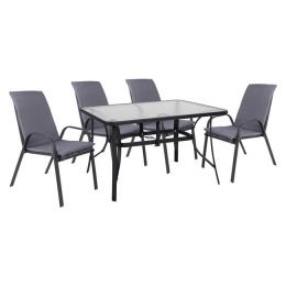 Τραπεζαρία Σετ 5Τμχ 140X80 HM10569.01 Grey 4 Θέσεων