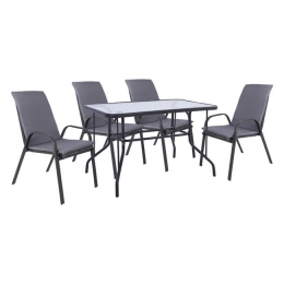 Τραπεζαρία Σετ 5Τμχ 110x60 Grey HM10566.01 4 Θέσεων