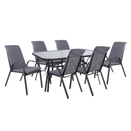 Τραπεζαρία Σετ 7Τμχ 150X90 HM10572.01 Grey 6 Θέσεων