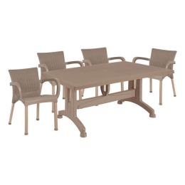 Τραπεζαρίας Σετ 5Τμχ Cappuccino HM10578.02 4 Θέσεων