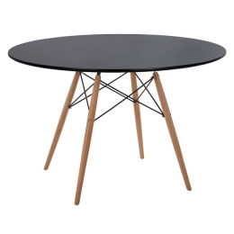 Τραπέζι Minimal HM8454.02 Black Natural Φ120Χ74Υ εκ. Mdf,Ξύλο
