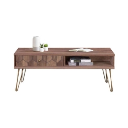 Τραπέζι Σαλονιού Philippa HM8672 Wallnut 110x55x42Υ εκ. Μελαμίνη